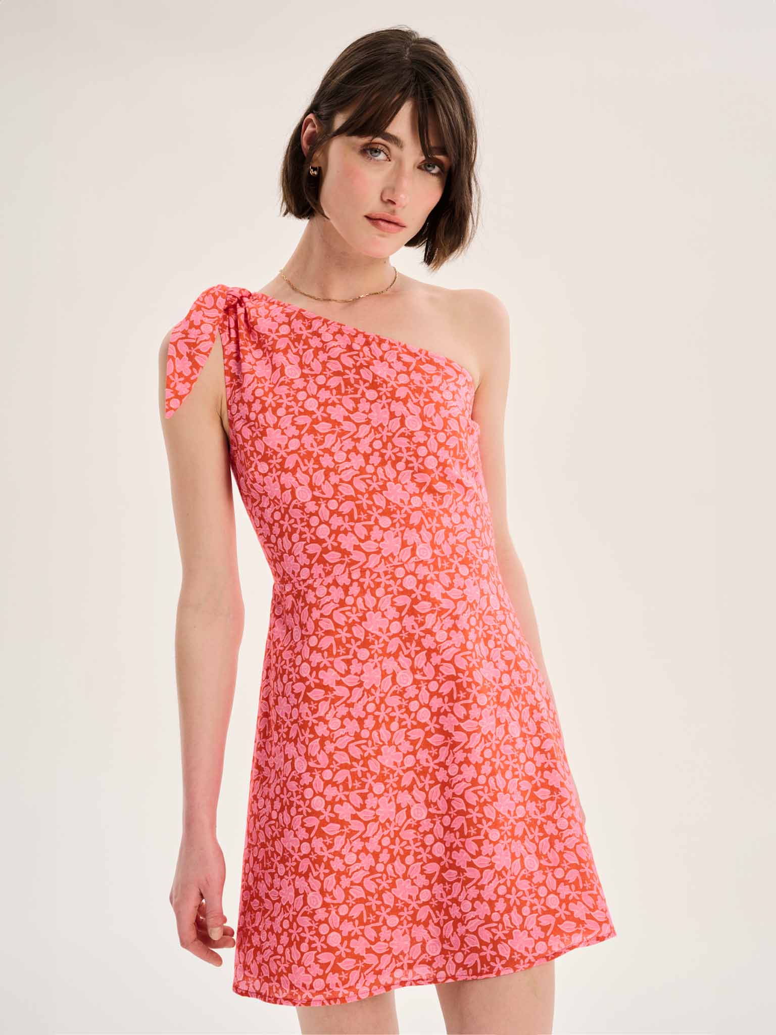 Kailani One Shoulder Mini Dress in Floral Print | OMNES | Ethical & Affordable Clothing | Shop Women's Dresses Kailani One Shoulder Mini Dress in Floral Print | OMNES | Ethical & Affordable Clothing | Shop Women's Dresses