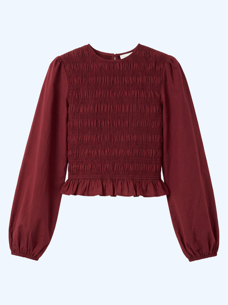 Kallope Blouse in Deep Wine