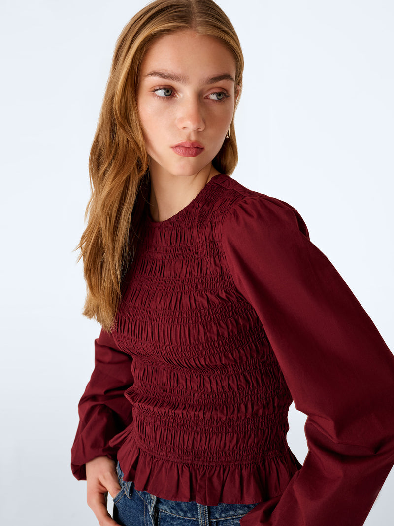Kallope Blouse in Deep Wine