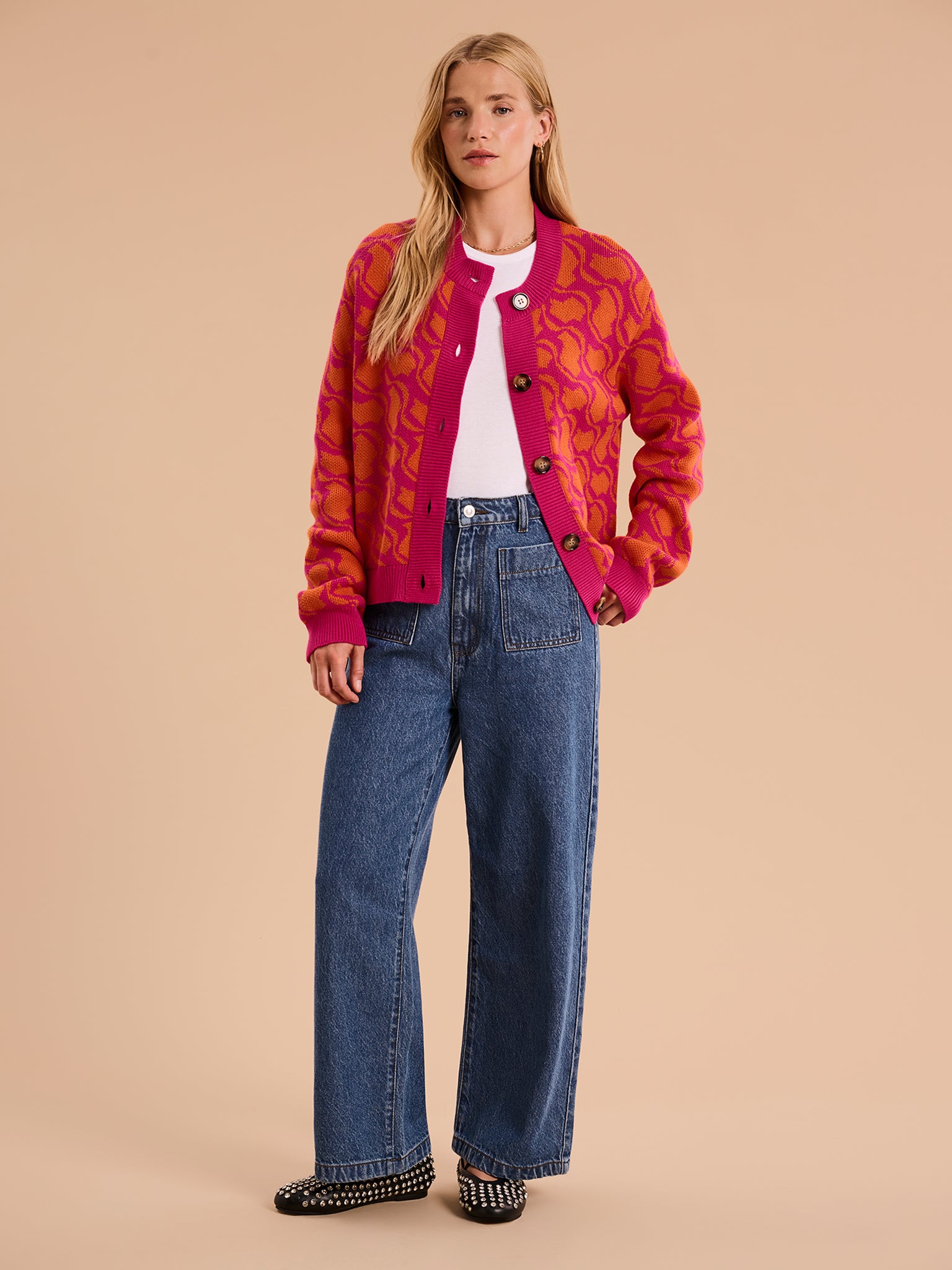 Kamaria Geo Cotton Cardigan