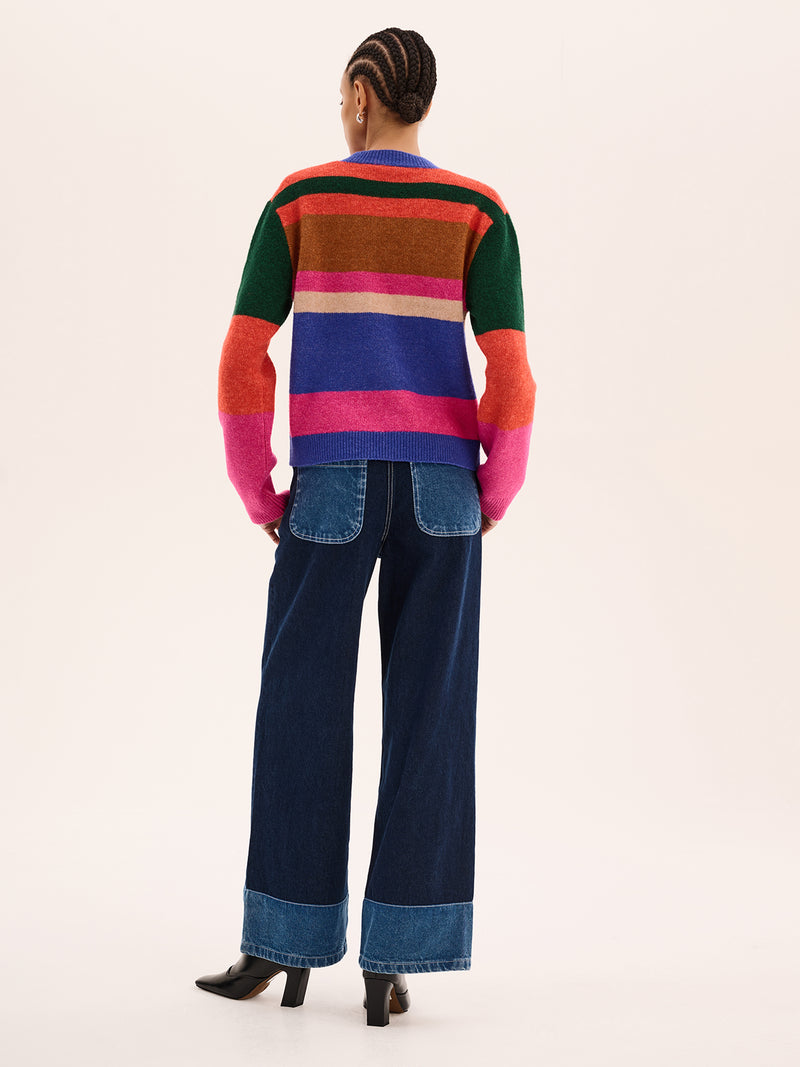 Kamaria Striped Cardigan in Multi