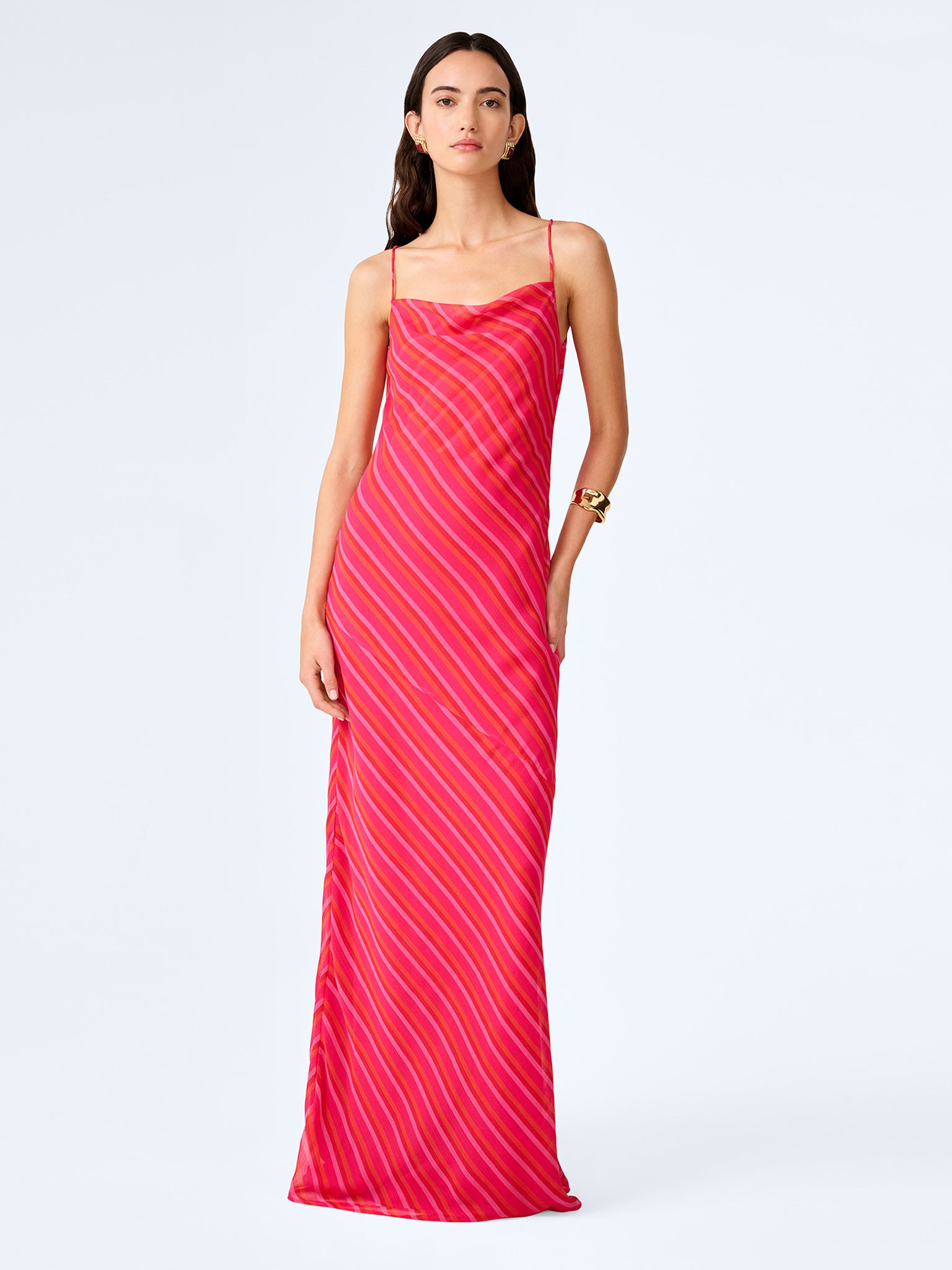 strapless open back dress Koko Dress in Pink and Orange – OMNES