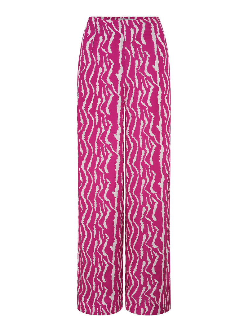 Lynx Satin Wide Leg Print Trouser
