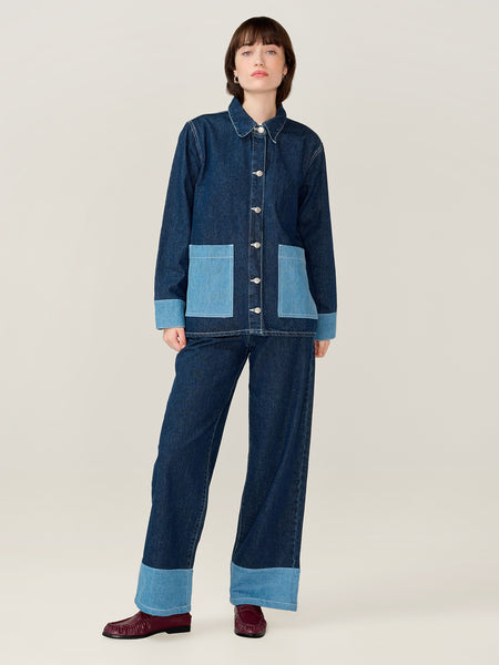 Magnus Raw Denim Jacket in Dark Wash | OMNES | Jackets