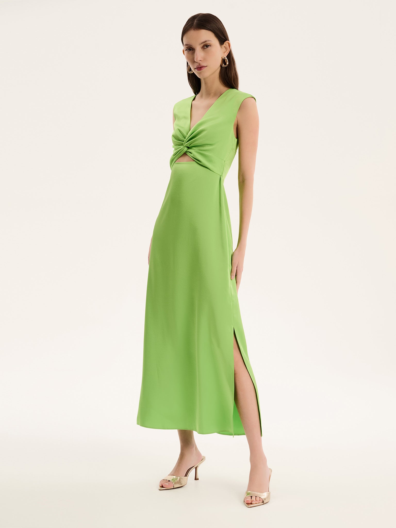 Marin Twist Satin Dress in Green - 22 Marin Twist Satin Dress in Green - 22