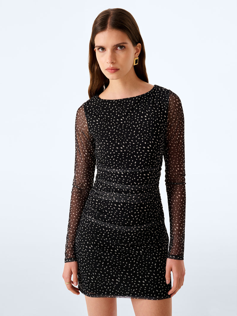 Milena Dress in Black Dalmation