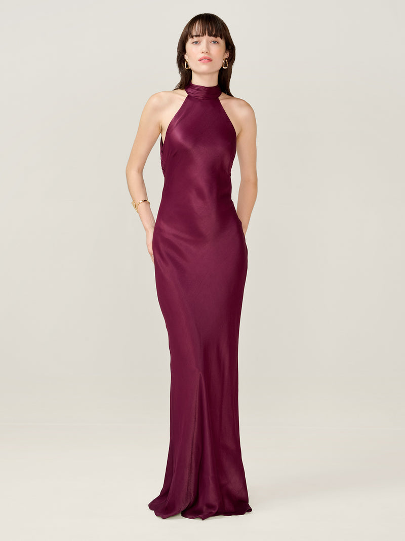 Milos Dress in Deep Wine
