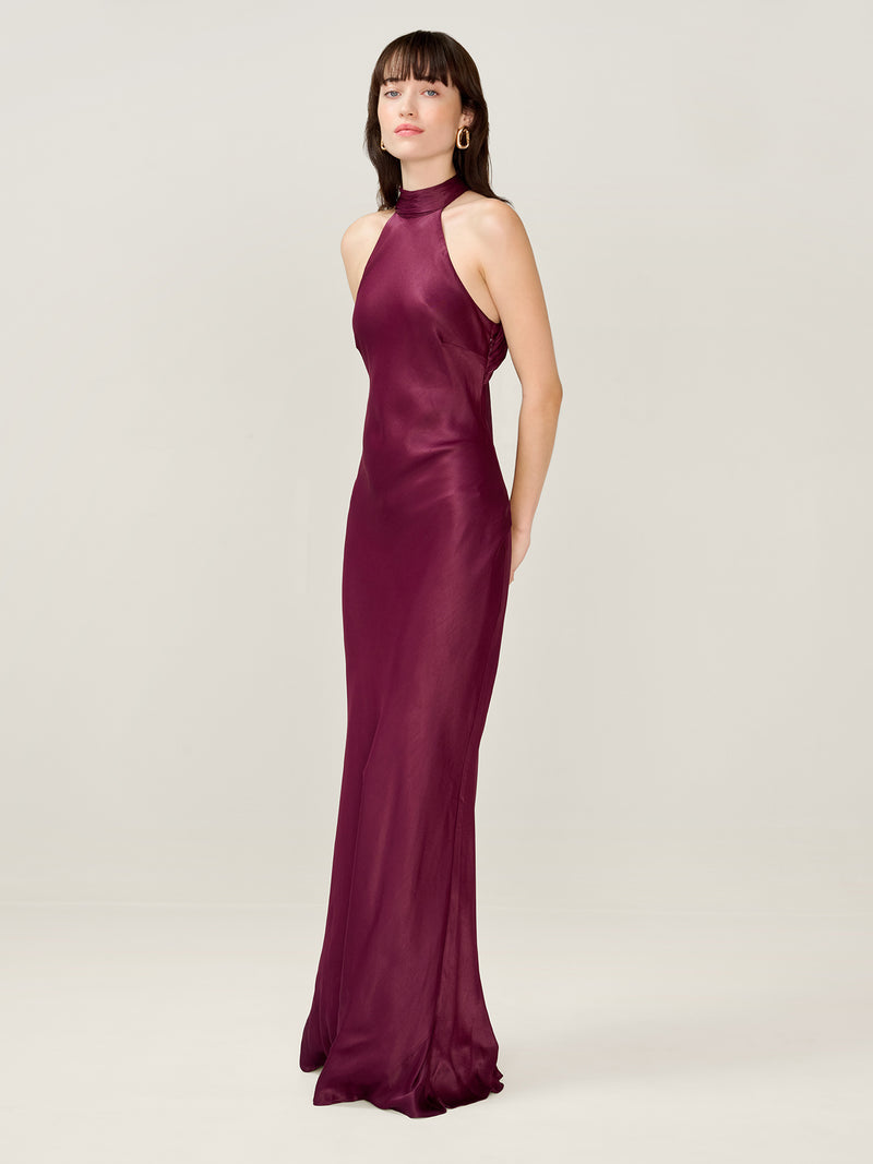Milos Dress in Deep Wine
