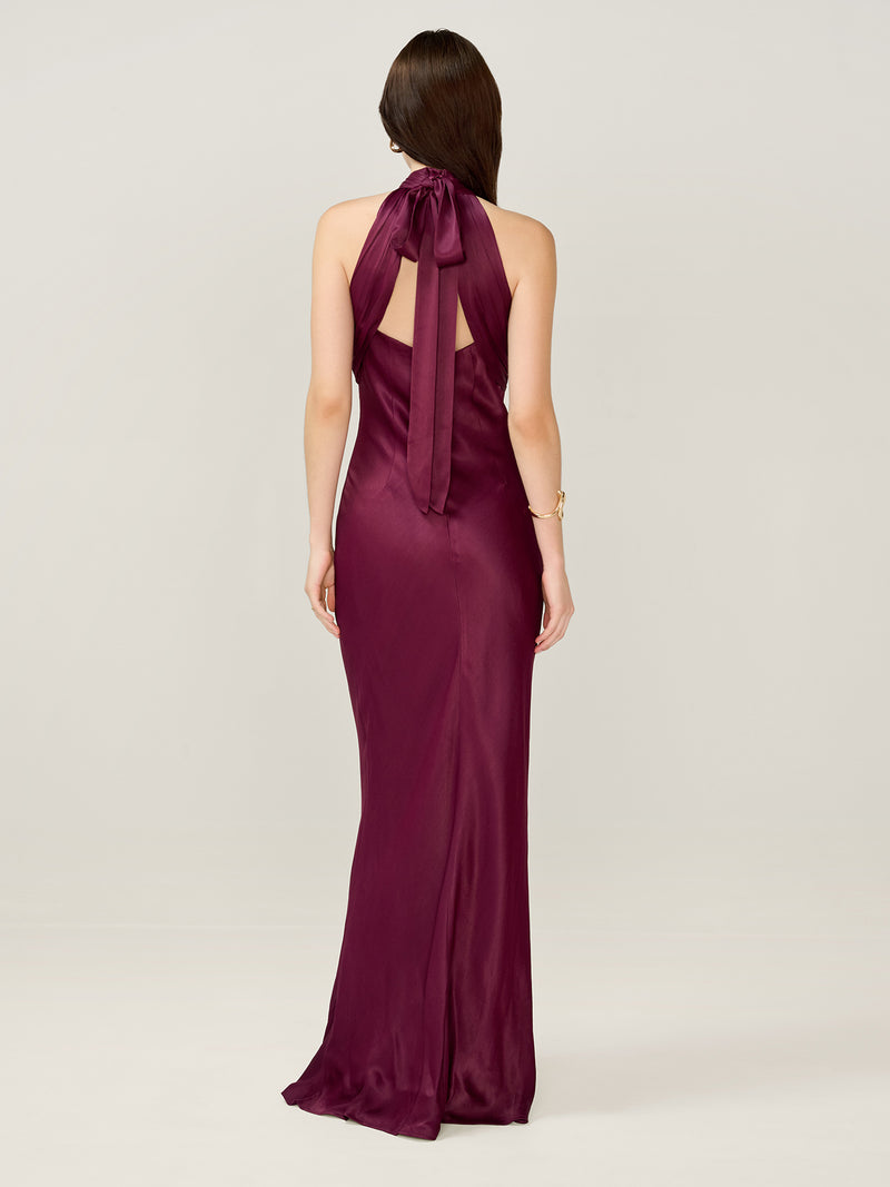 Milos Dress in Deep Wine