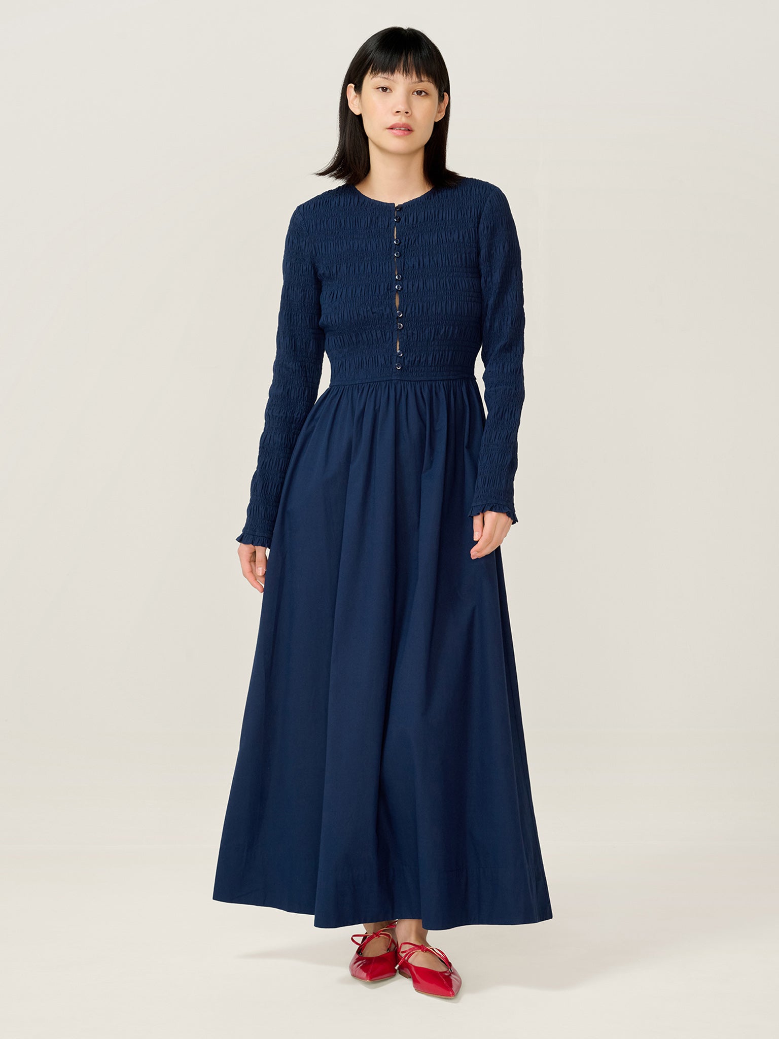 Mina Dress in Navy | OMNES | Ethical & Affordable Clothing