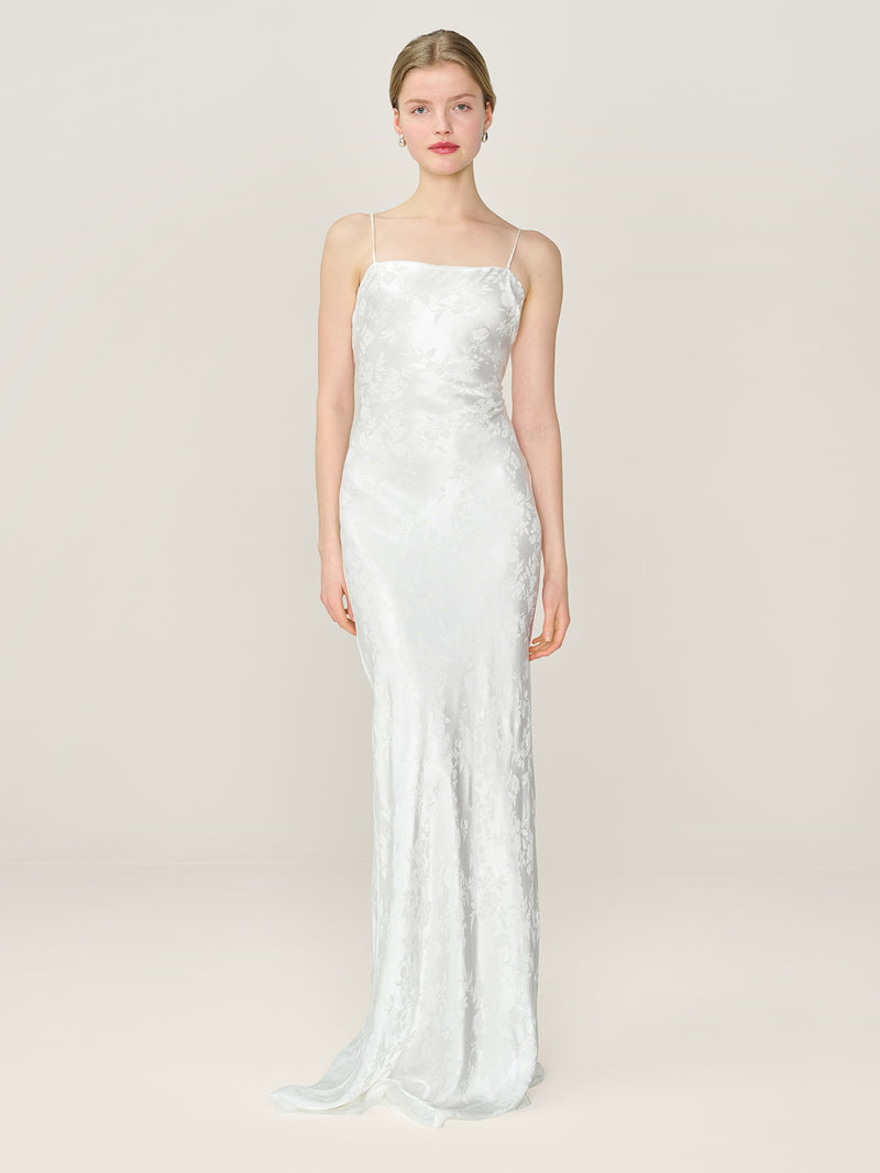 Mira Jacquard Dress in Ivory