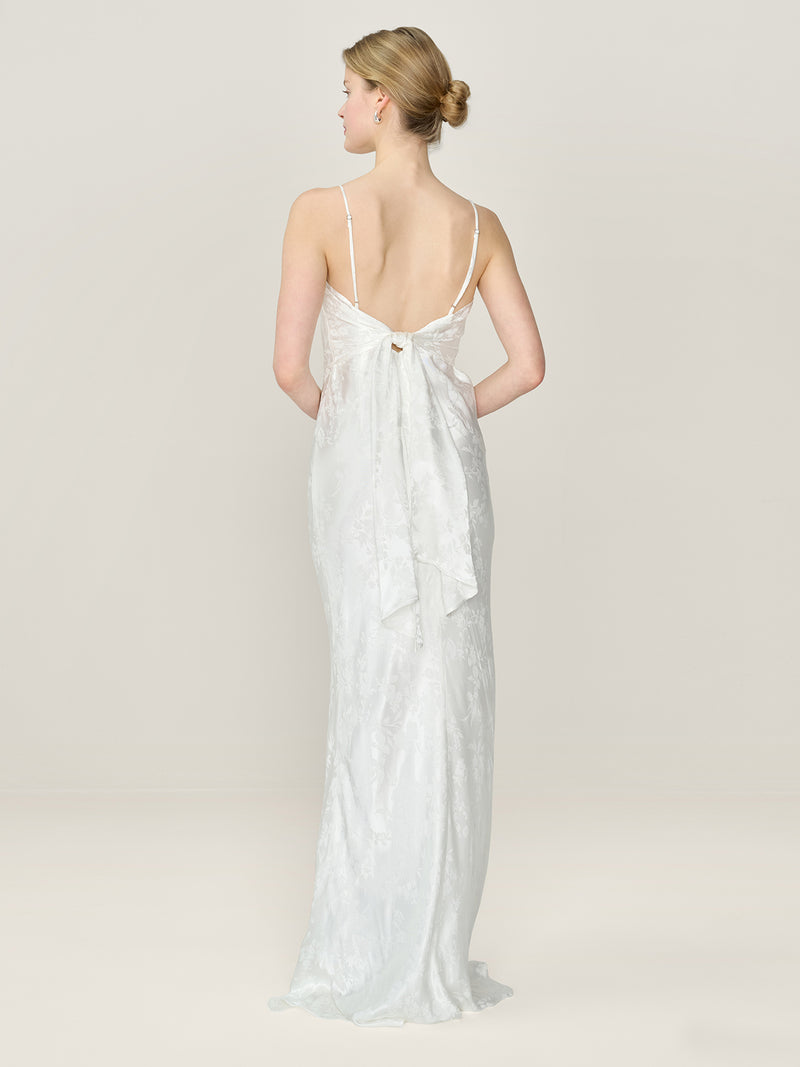 Mira Jacquard Dress in Ivory