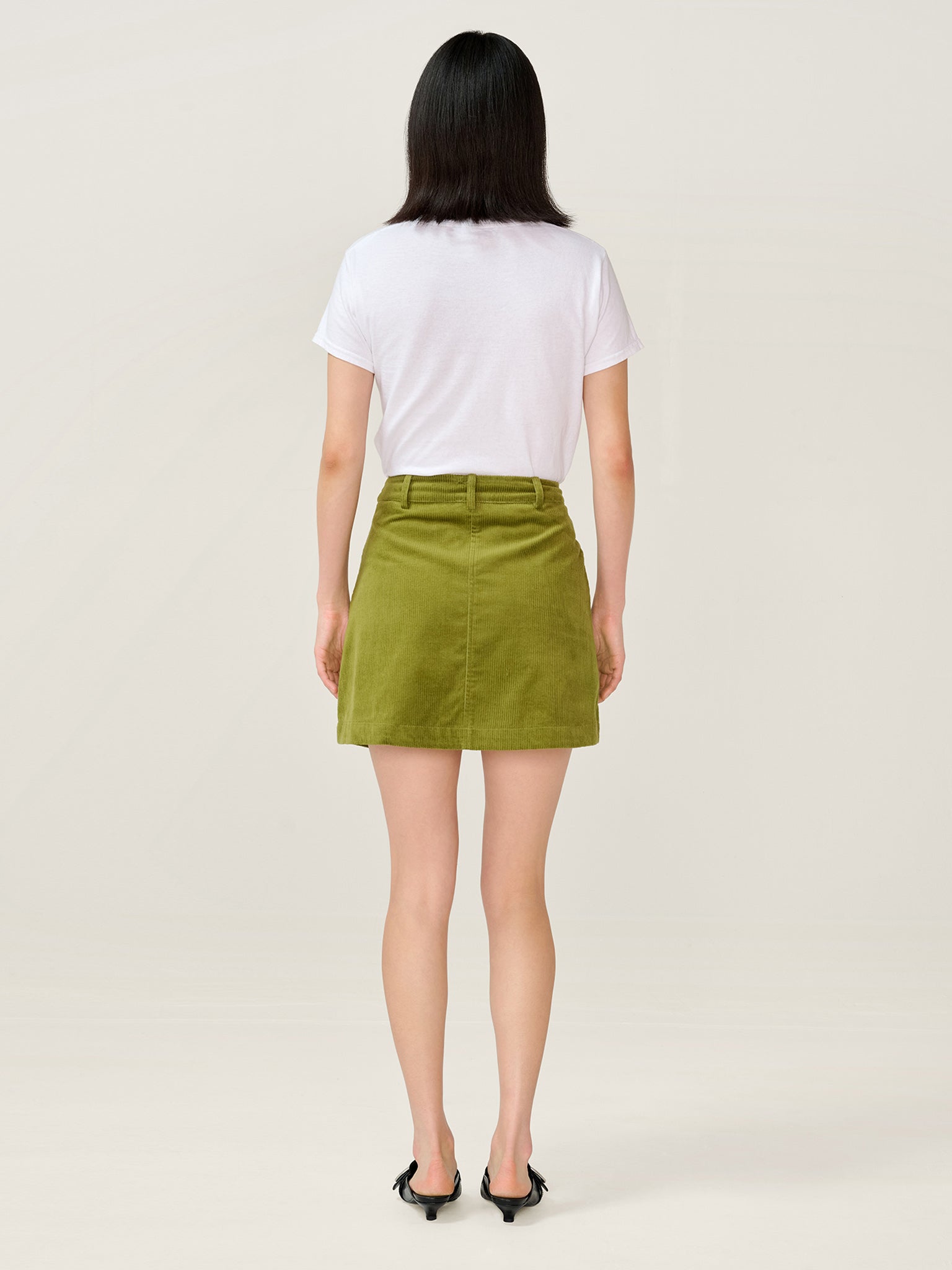 Moira Cord Skirt in Moss Green – OMNES