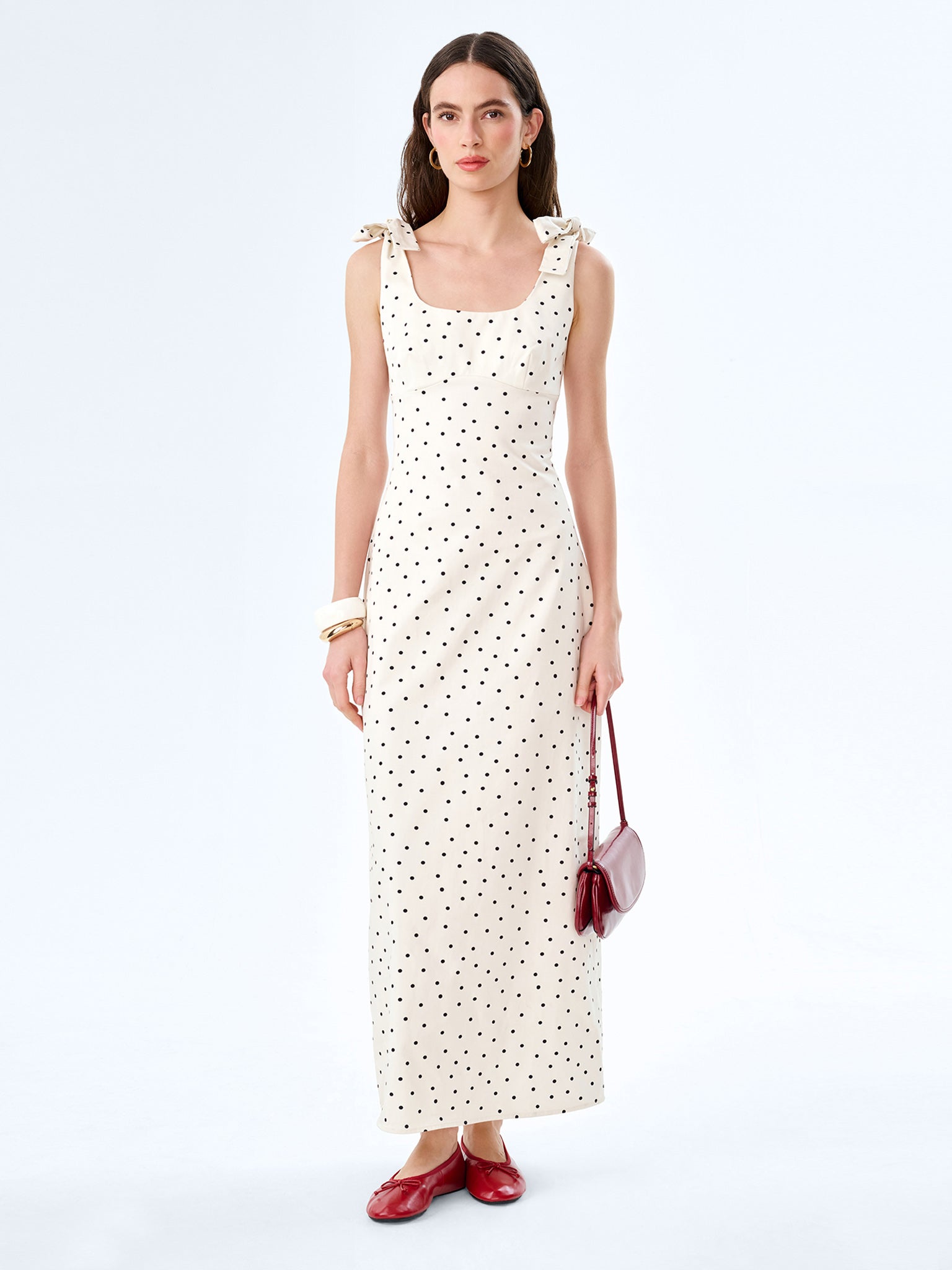 Morgane Dress in White Polka Dot – OMNES