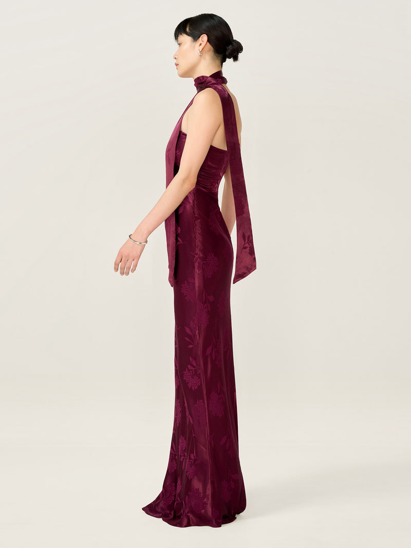 Myla Dress in Deep Wine