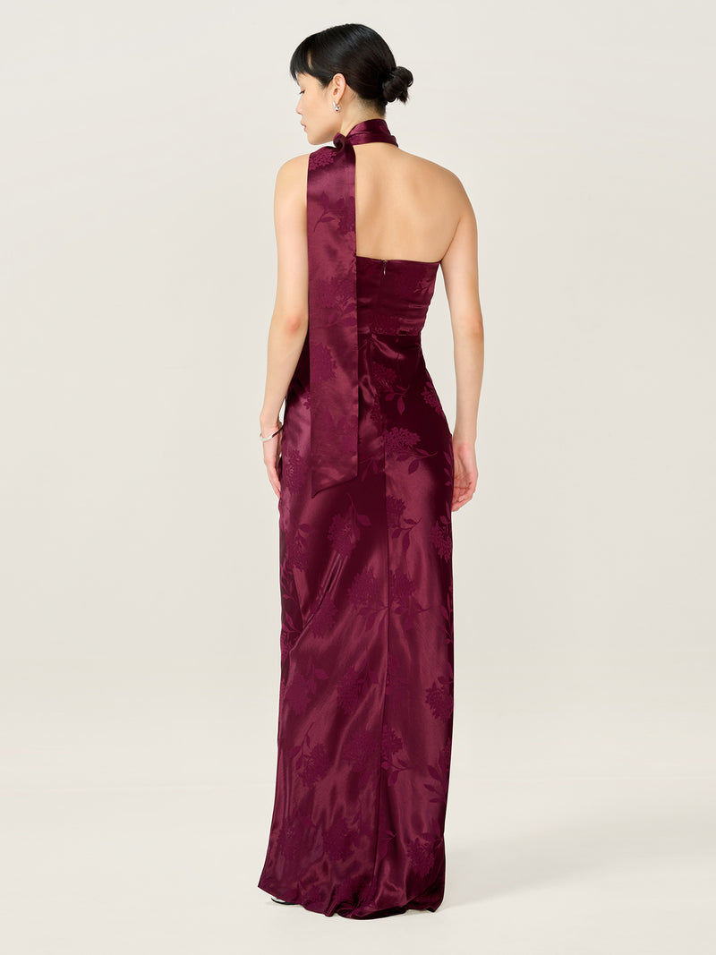 Myla Dress in Deep Wine