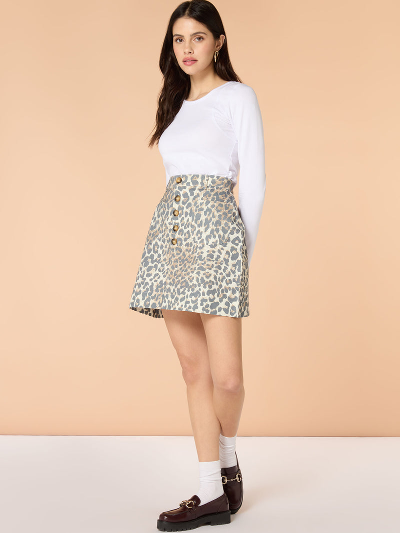 Nancy Mini Skirt in Cheetah Print