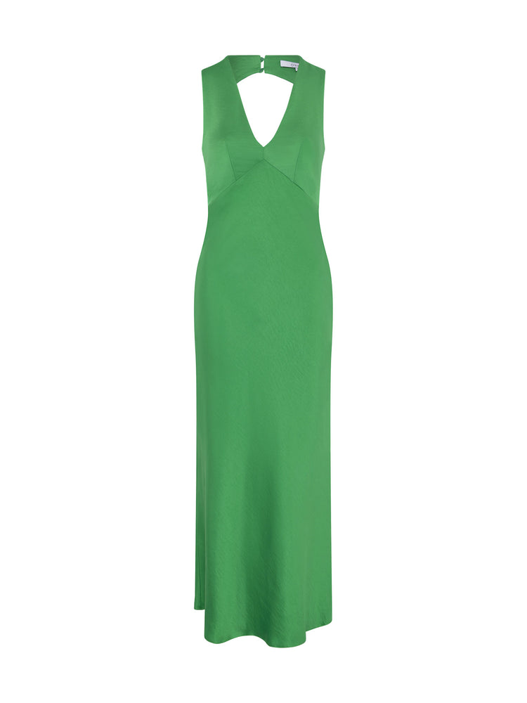 Nova Tie Back Dress in Fern Green