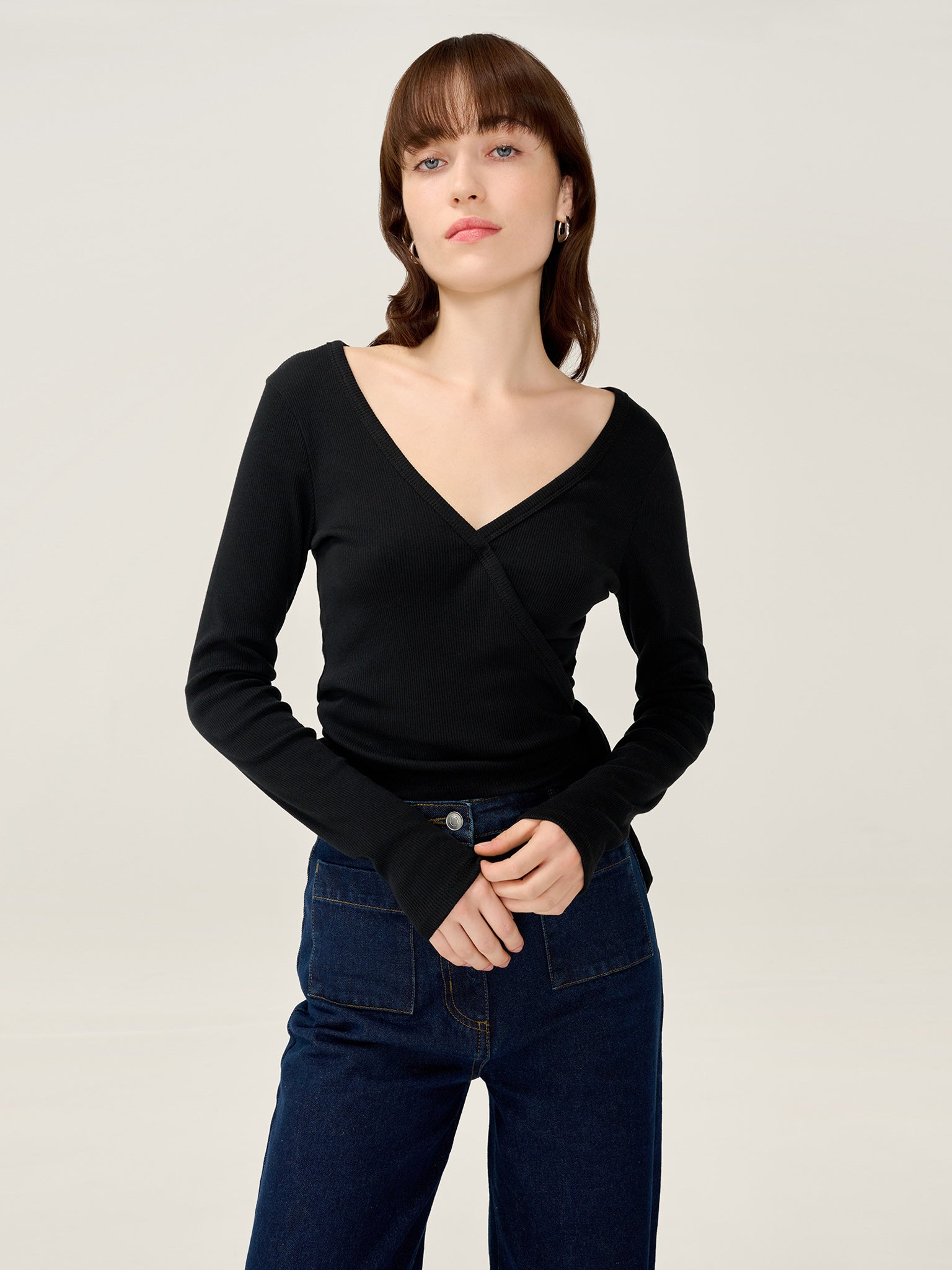 Napeta Ballet Wrap Top in Black | Tops | Sustainable & Affordable