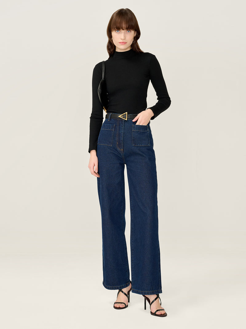 North Mock Neck Top in Black