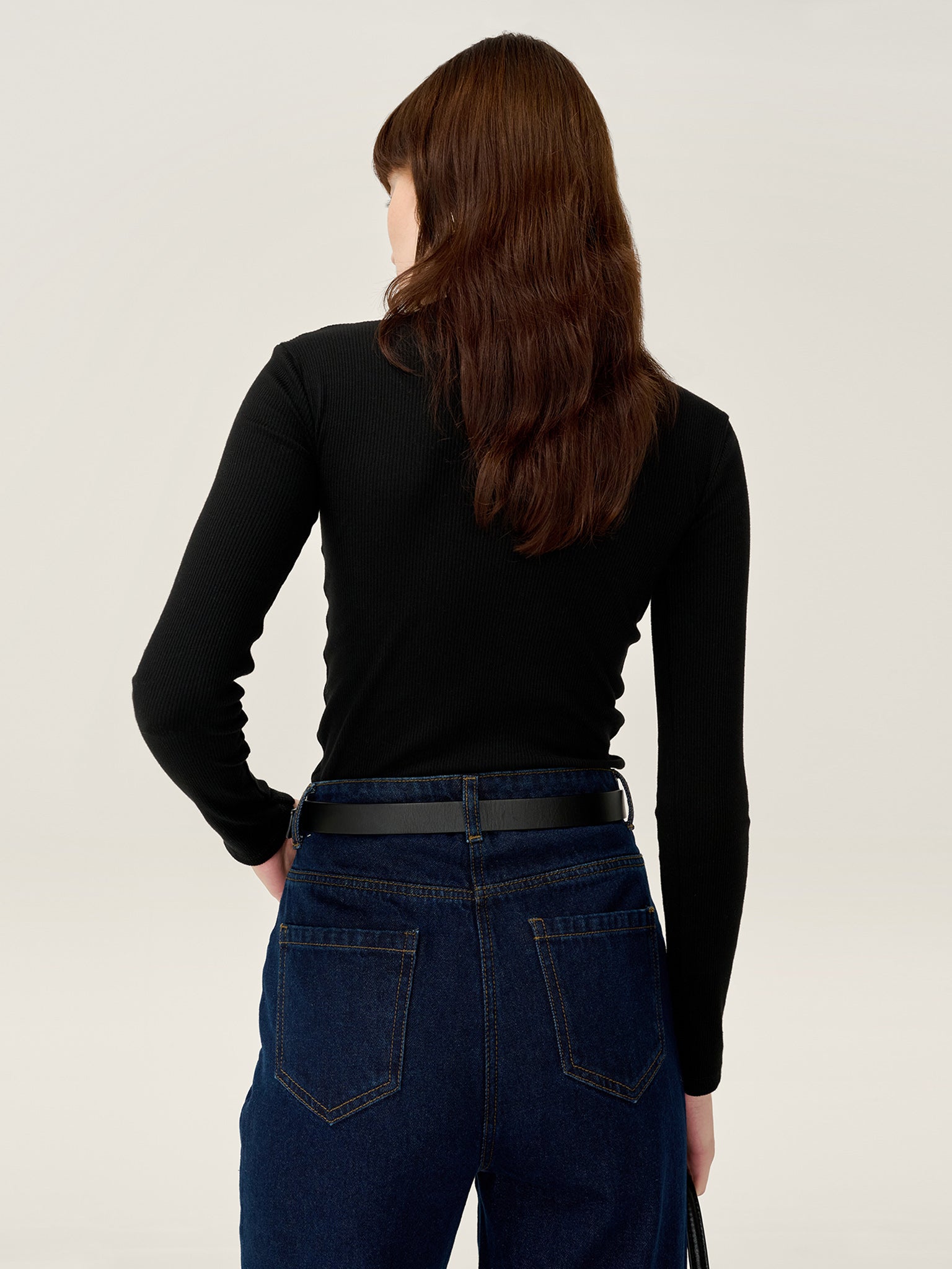 North Mock Neck Top in Black | OMNES | Ethical & Affordable Clothing