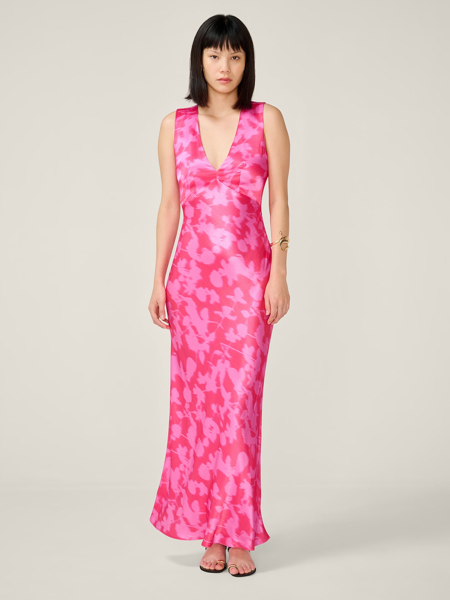 Nova Dress in Blurred Floral Magenta