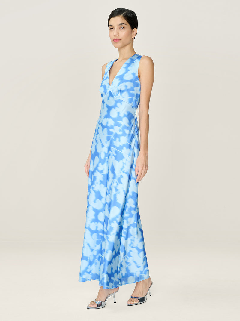 Nova Dress in Blurred Floral Blue