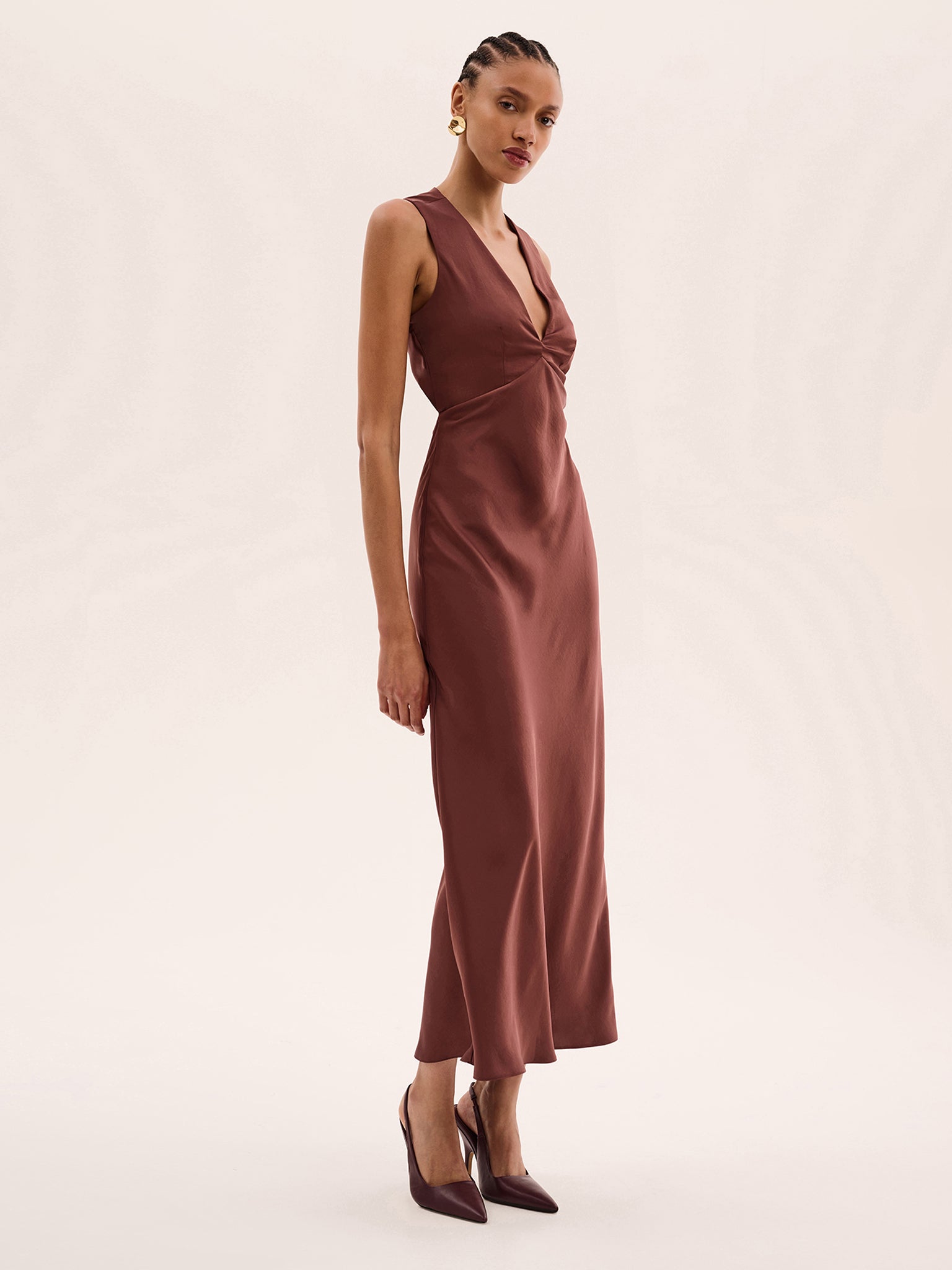 Nova Tie Back Dress in Chocolate - 18 Nova Tie Back Dress in Chocolate - 18