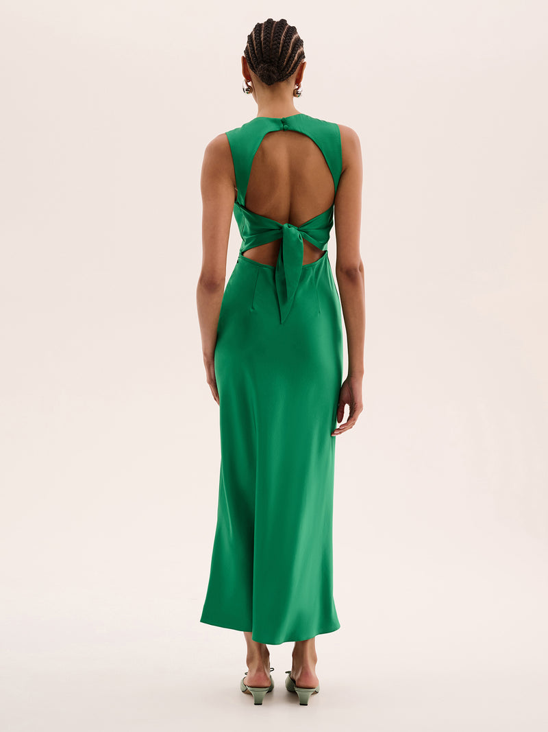 lipstick color for emerald green dress Uranie Emerald Green Gathered Maxi Dress main image 0
