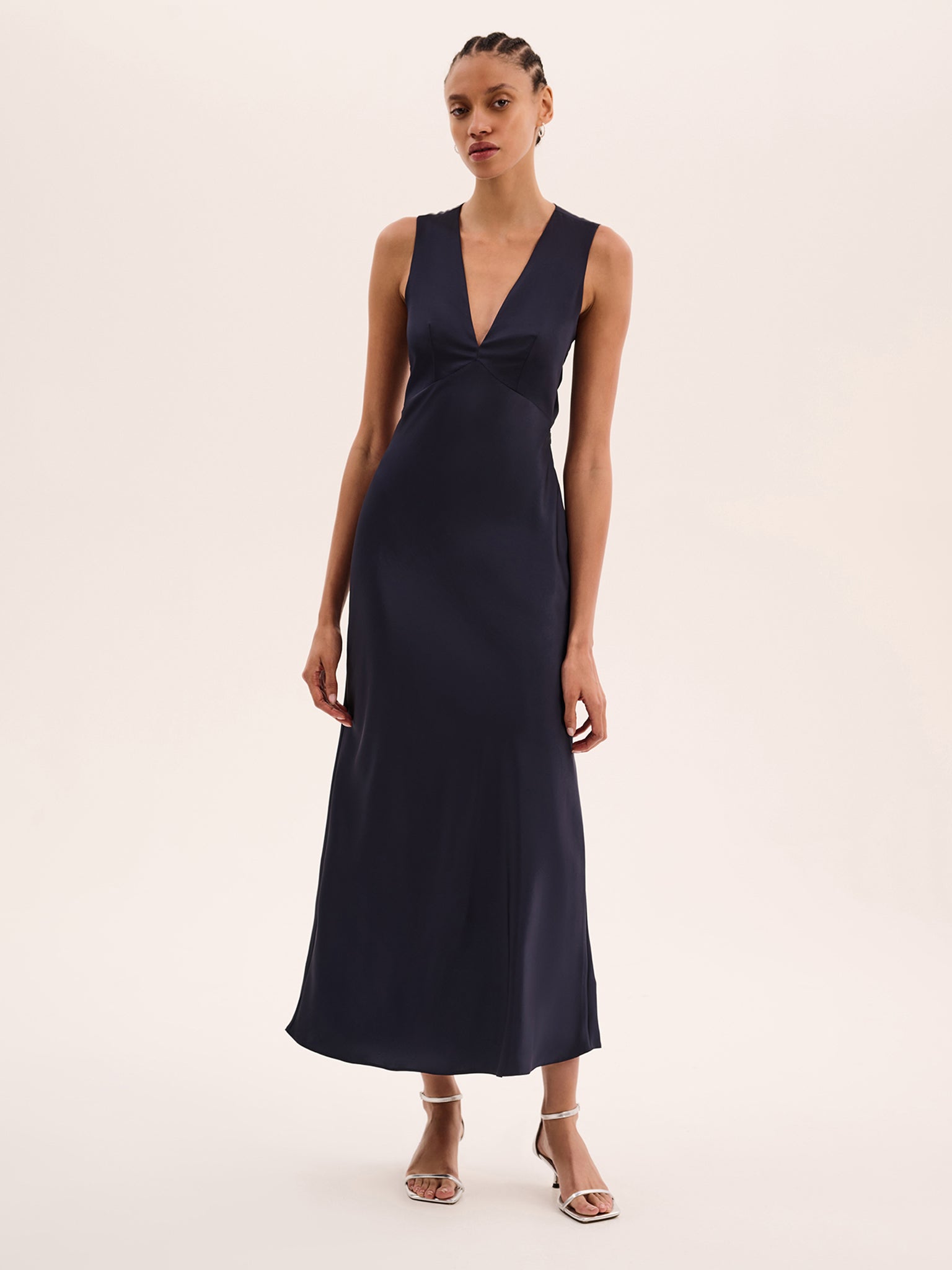 Nova Tie Back Dress in Navy - 4 Nova Tie Back Dress in Navy - 4