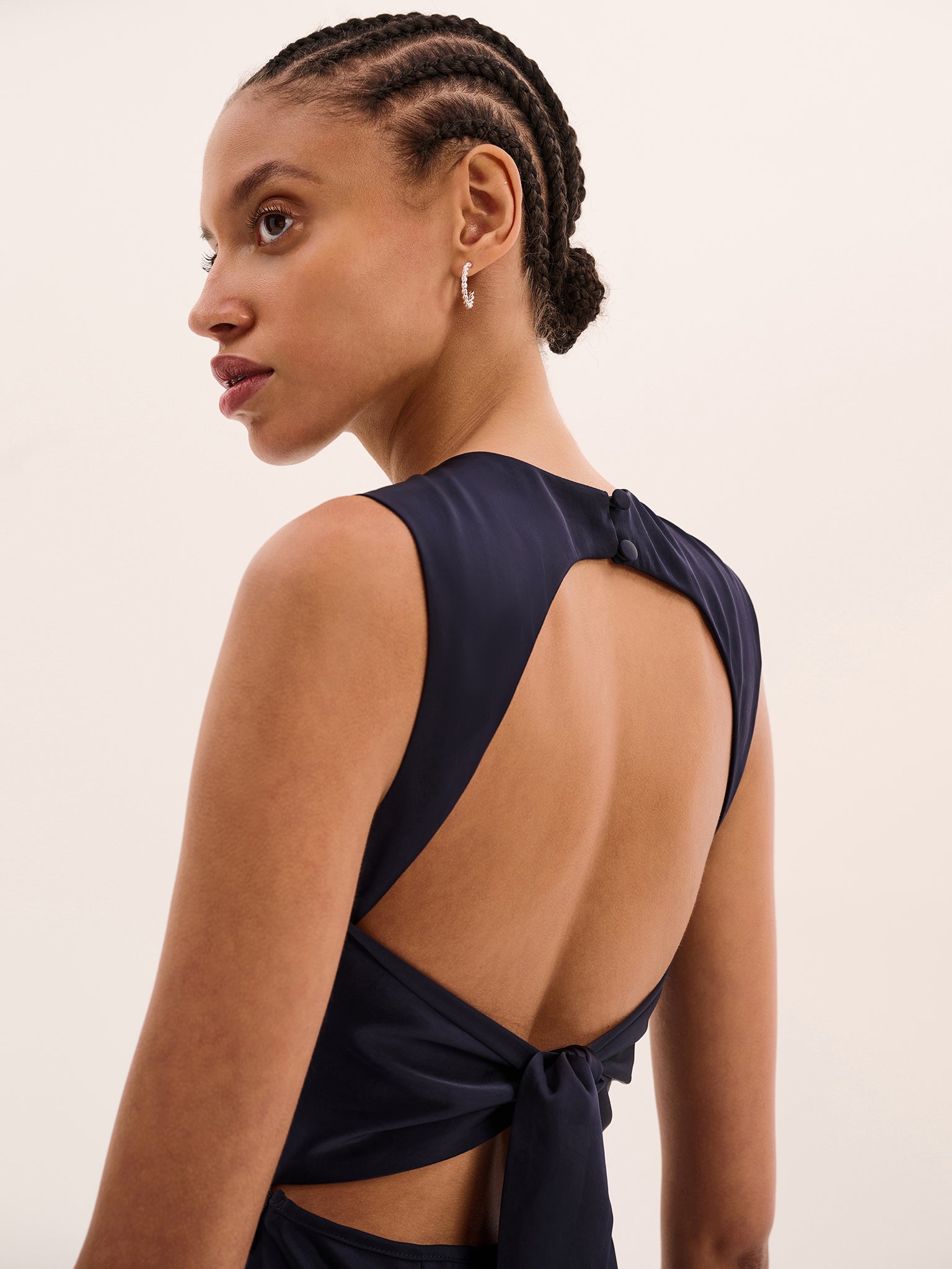 Nova Tie Back Dress in Navy | OMNES | Ethical & Affordable Clothing | Shop Women's Dresses Nova Tie Back Dress in Navy | OMNES | Ethical & Affordable Clothing | Shop Women's Dresses