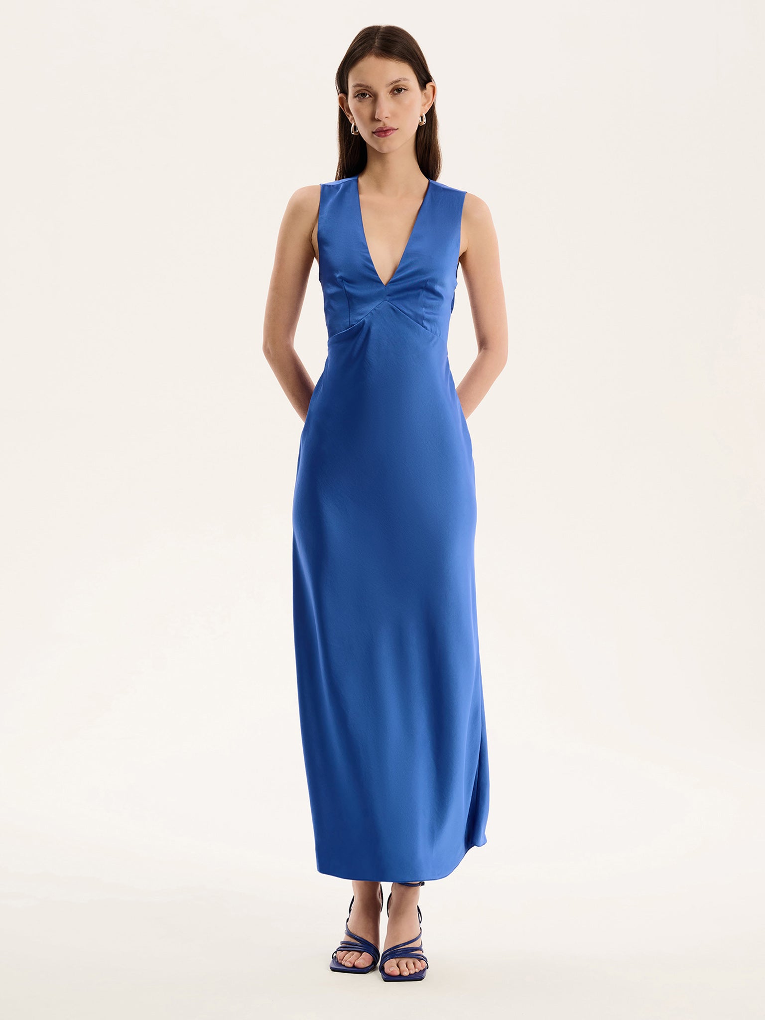 Nova Tie Back Dress in Cobalt OMNES Nova Tie Back Dress in Cobalt OMNES