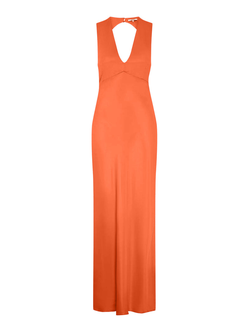 Nova Tie Back Dress in Burnt Orange
