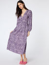 Talia Dress in Purple Cheetah Print