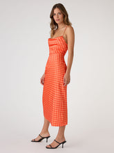 Load image into Gallery viewer, Riviera Midi Dress in Wavy Orange Print