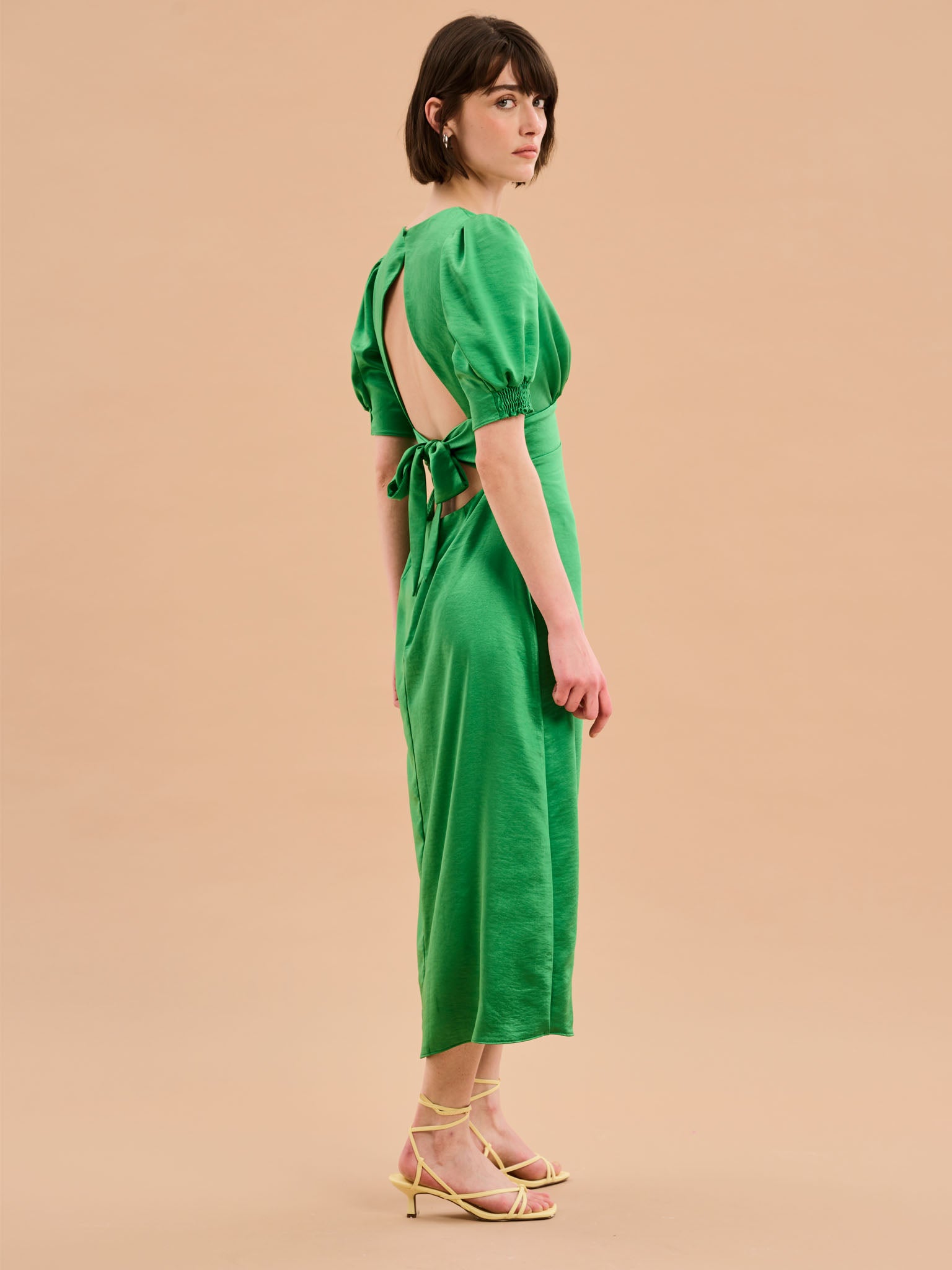 Odette Dress in Fern Green OMNES Ethical Affordable Clothing