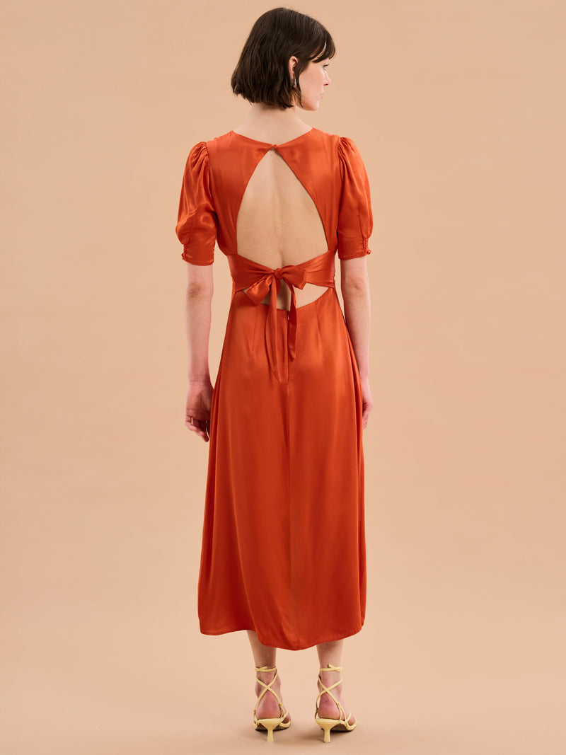 Odette Dress in Brick Orange