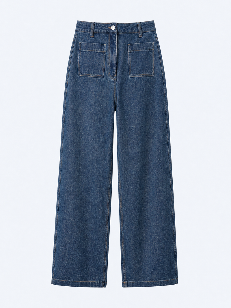 Orielle Cropped Jean in Mid Wash