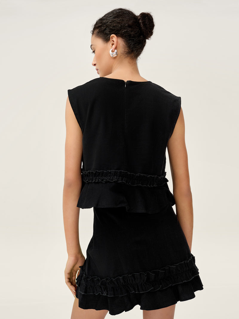 Dori Cord Top in Black
