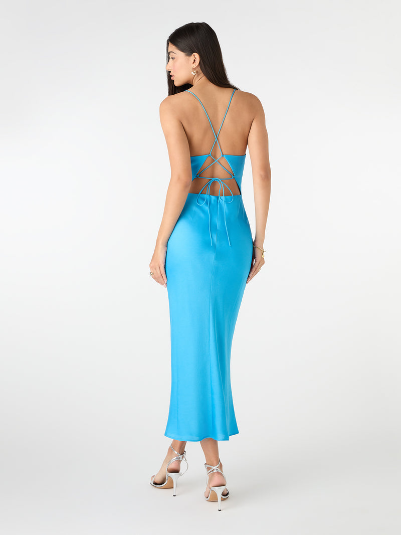 Riviera Midi Dress in Blue