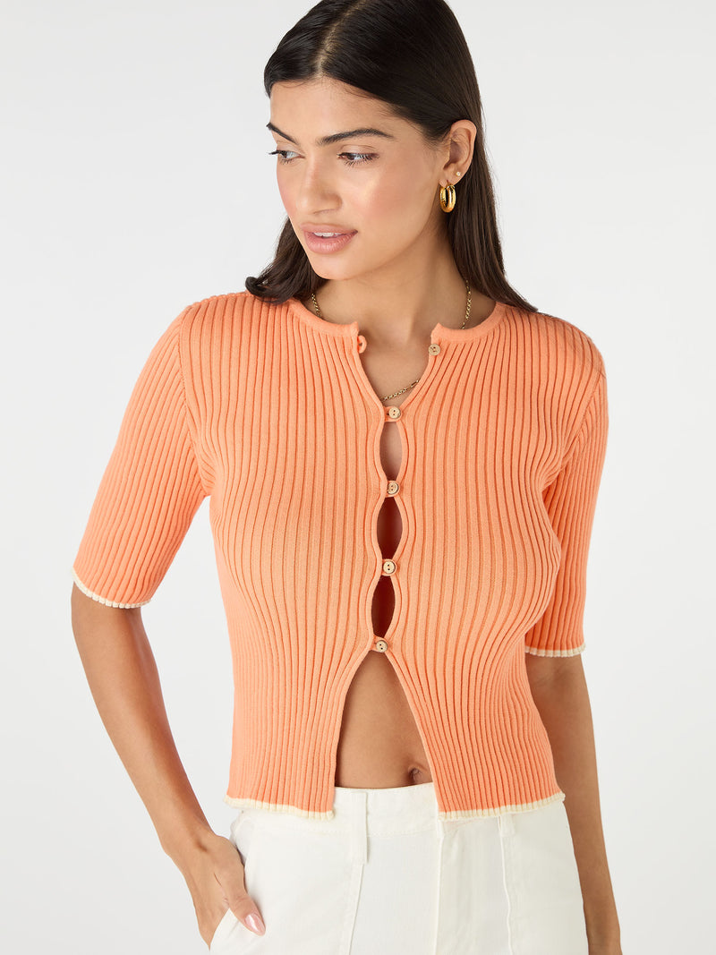 Ramona Cardigan in Coral
