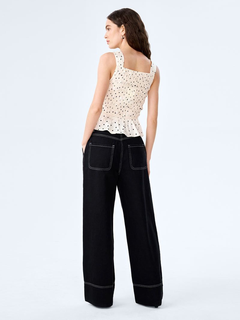Rain Top in White Polka Dot