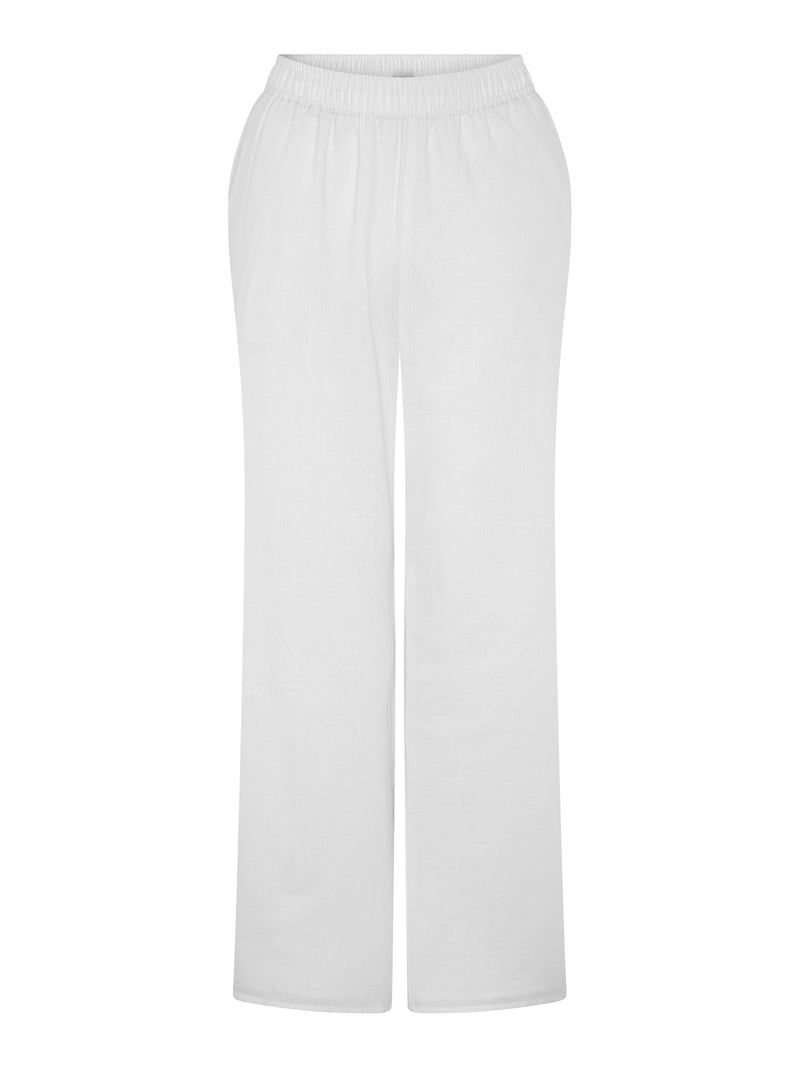 Ramela Elasticated Waist Linen Trouser in White