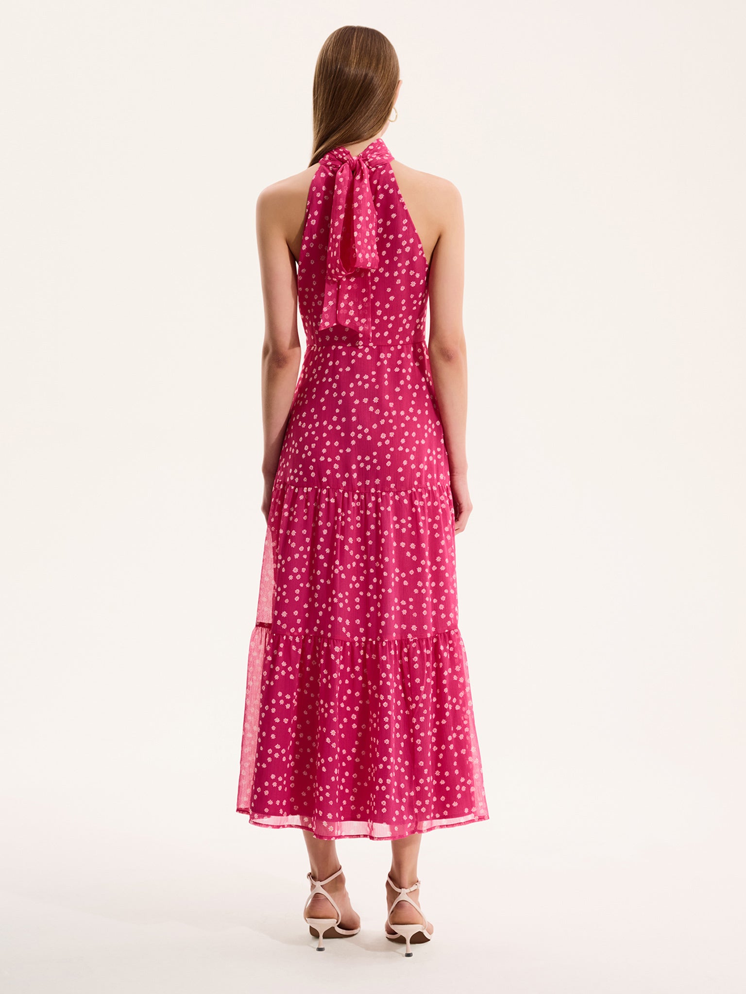 omnes pink dress Iris Maxi Dress in Cerise Pink