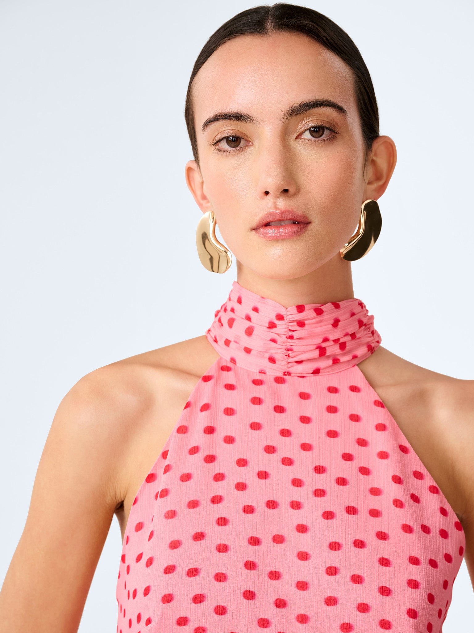 Romeo Dress in Pink and Red Mini Polka Dot Romeo Dress in Pink and Red Mini Polka Dot