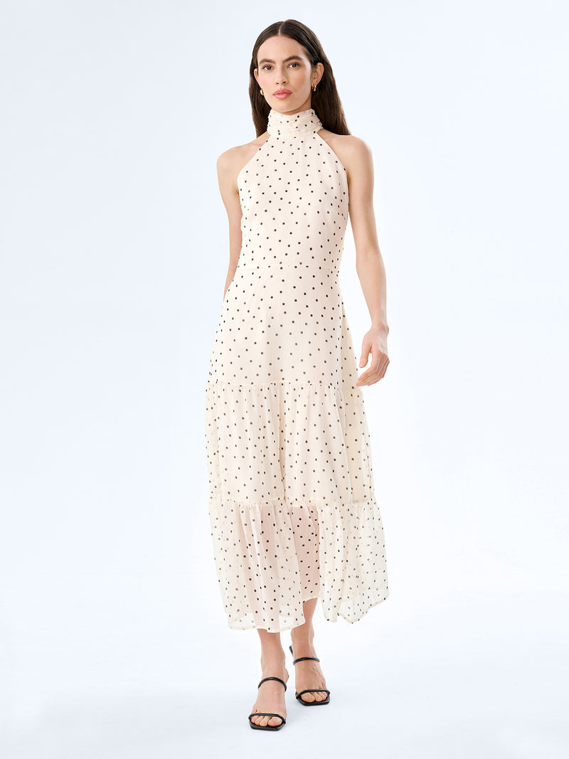 Romeo Dress in White Polka Dot