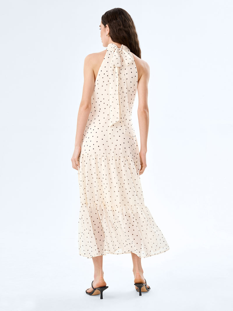 Romeo Dress in White Polka Dot