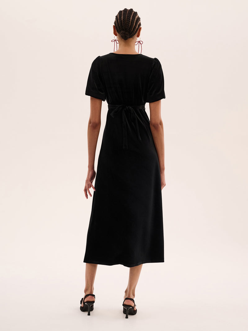 Rosie Velvet Dress in Black