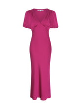 Load image into Gallery viewer, Rosie Ruched Puff Sleeve Dress in Pink