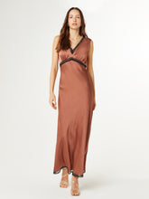 Load image into Gallery viewer, Saskia Lace V Neck Dress in Bronze